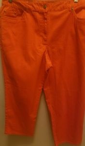 Ruby Rd Sz 14 Orange Capri Pants Rio NWT